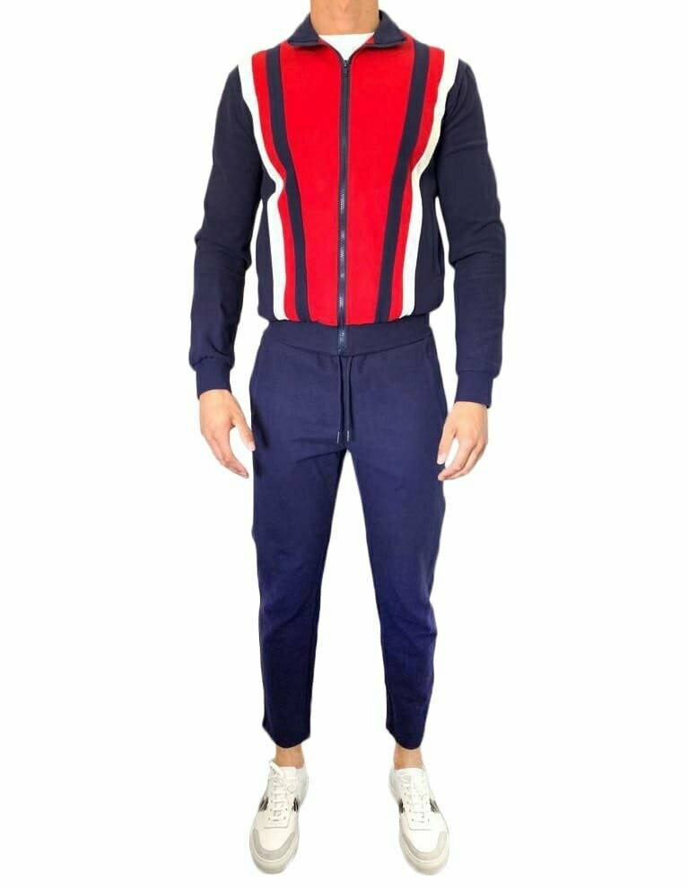 WOOL NAVY, RED & WHITE TRACKSUIT JACKET - NU EDITION
